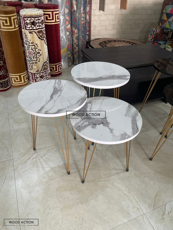 White Coffee/Decor Table Set of 3